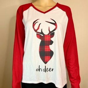 St. John’s Bay Women’s Christmas Oh Deer Long Sleeve Tee
